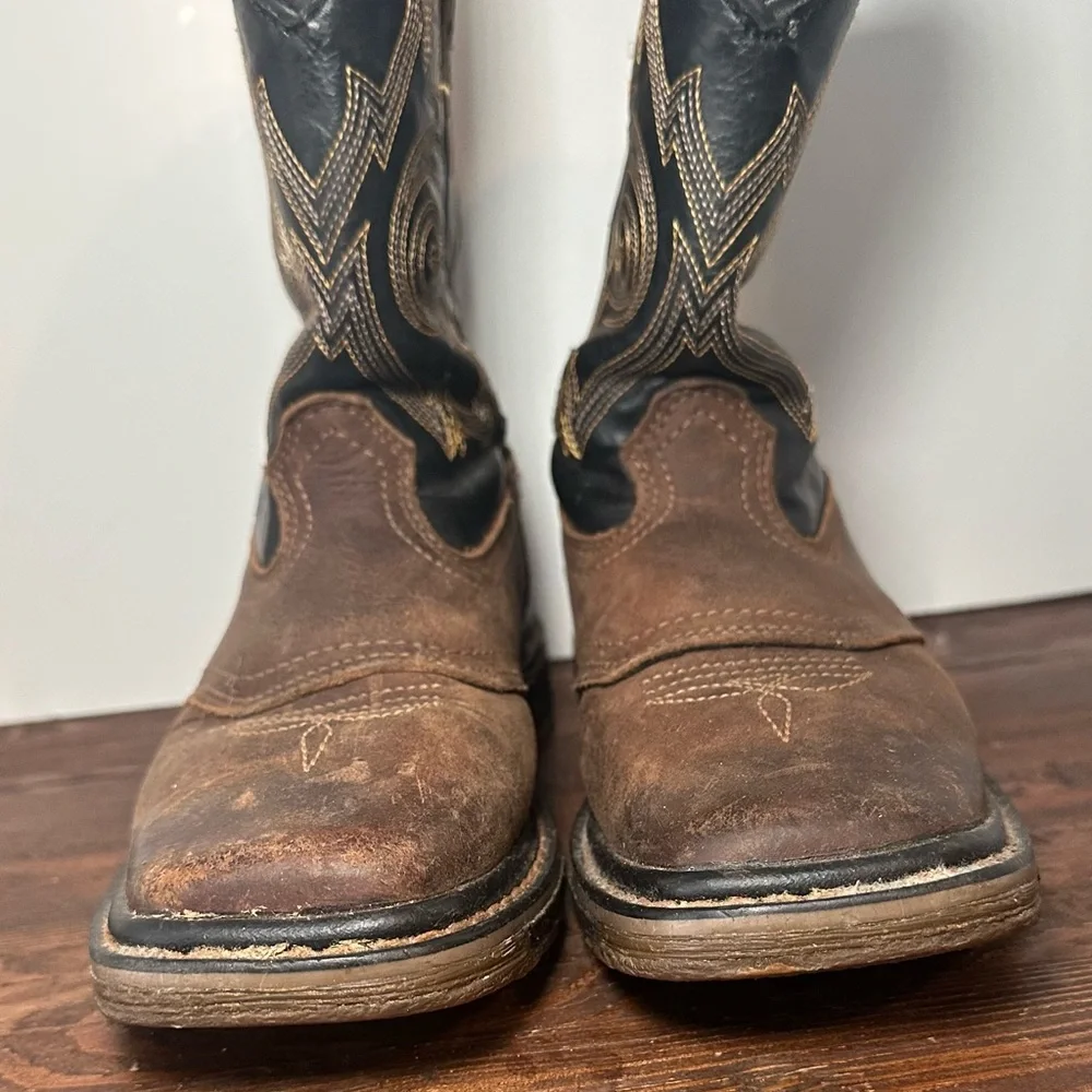 Georgia Boot Carbo-Tec Kids Us Size 2‎ Pull-On Zip Saddle Boot Brown GB00343C.